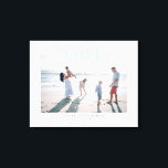 Lienzo Foto del evento Light Blue Big Love Memory<br><div class="desc">Un mensaje azul pálido de texto de Amor sobrepone tu foto favorita con un texto personalizado debajo para conmemorar un momento familiar especial como un boda, compromiso, reunión y más. Sube una imagen grande y de alta resolución para crear tu propio arte mural único y mantener viva la memoria de...</div>
