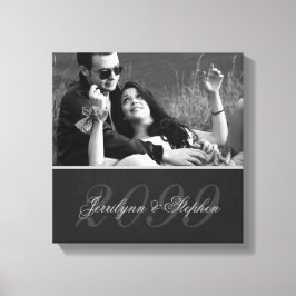 Lienzo Foto del NOMBRE DE LA PLAZA Gris Carbón de Carbón