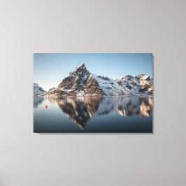 Lienzo Foto del paisaje de la montaña Lofoten