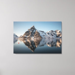 Lienzo Foto del paisaje de la montaña Lofoten