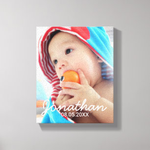 Lienzo Foto del personalizado con nombre y fecha