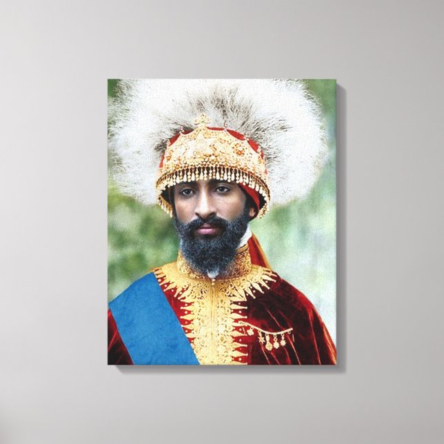 Lienzo Foto del rey Haile Selassie de Etiopía (Anverso)