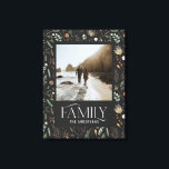 Lienzo Foto familiar acuarela botánica elegante moderno<br><div class="desc">Fotografía familiar acuarela tela botánica elegante. Boda ideal,  aniversario,  cumpleaños o regalo de Navidades</div>