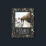 Lienzo Foto familiar acuarela botánica elegante moderno<br><div class="desc">Fotografía familiar acuarela tela botánica elegante. Boda ideal,  aniversario,  cumpleaños o regalo de Navidades</div>