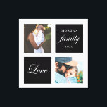 Lienzo foto familiar moderna monograma pastel<br><div class="desc">Paleta de colores pastel dos arte de pared personalizado con fotografía con escritura elegante "amor" y "familia" y su propio monograma y fecha. Precioso acento de decoración casera personalizada</div>