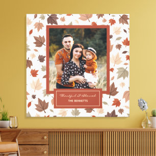 Lienzo Foto familiar personalizada de hojas de otoño