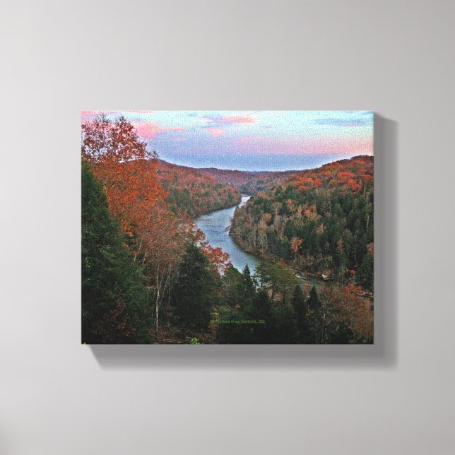Lienzo Foto original Autumn Cumberland River Kentucky US (Anverso)