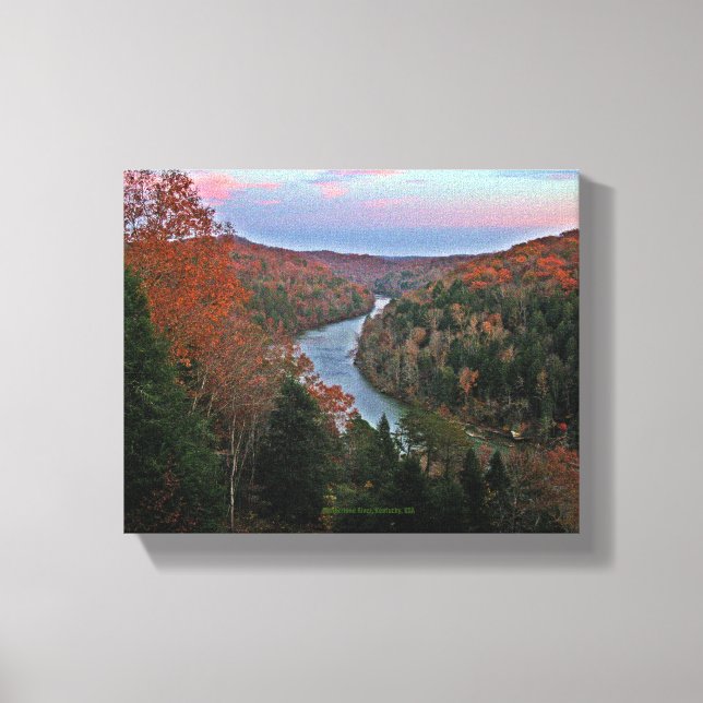 Lienzo Foto original Autumn Cumberland River Kentucky US (Anverso)