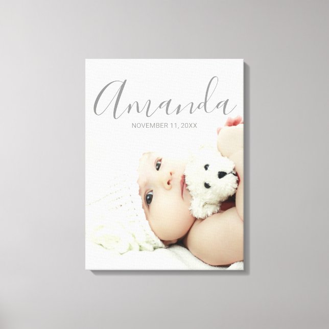 Lienzo Foto personalizada con nombre y texto personalizad (Anverso)
