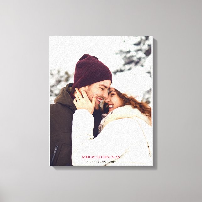 Lienzo Foto personalizada de la familia navideña Merry (Anverso)