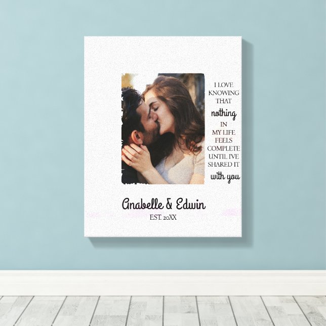 Lienzo Foto personalizada de pareja linda (Insitu (piso de madera))