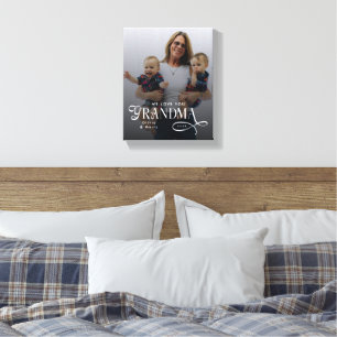 Lienzo Foto Personalizada Moderna Te Amamos Abuela