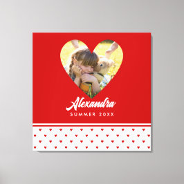 Lienzo Foto personalizada Red Heart Frame Moderno Cumplea