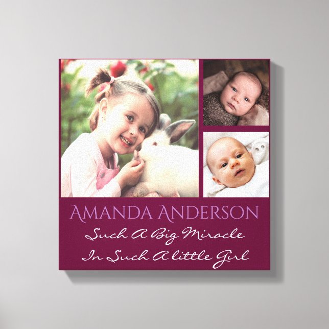 Lienzo Foto personalizada y cita personalizado (Anverso)