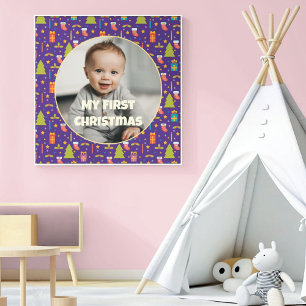 Lienzo Foto personalizado: primeros regalos de Navidad pa