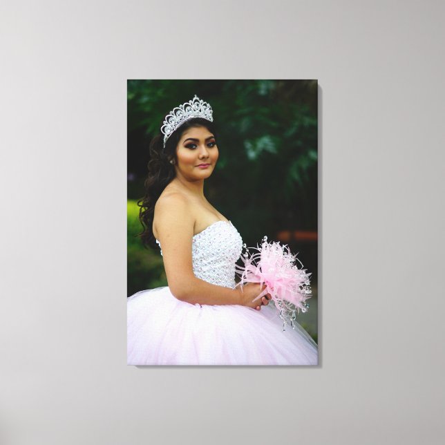Lienzo Foto personalizado Quinceañera (Anverso)