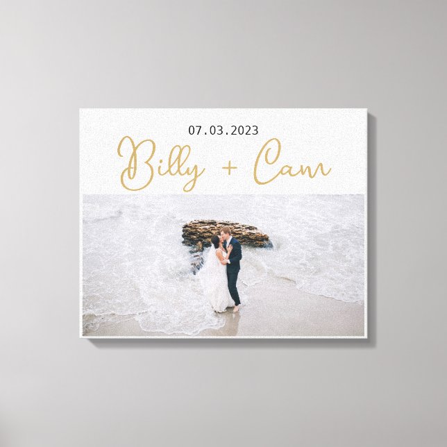 Lienzo Foto personalizado Recuerde este momento Boda Faux (Anverso)