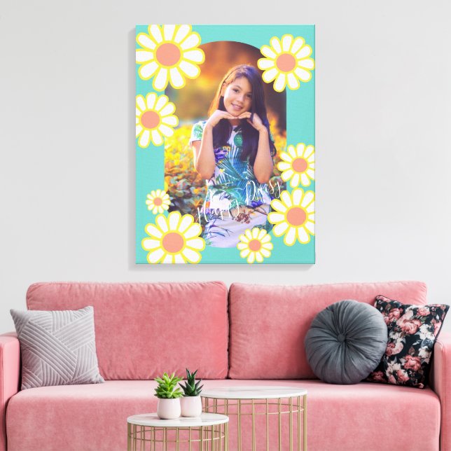 Lienzo Foto Verde azulada simple de Daisy (Insitu (Sala de estar))