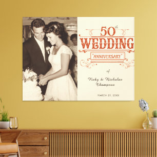 Lienzo Foto Vintage 50 Aniversario de Boda 