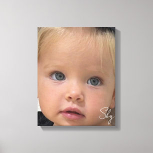 Lienzo Foto y nombre de niño sencillos 