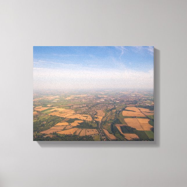 Lienzo Fotografía aérea de los campos verdes (Anverso)