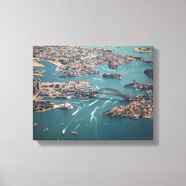 Lienzo Fotografía aérea del puente (Anverso)