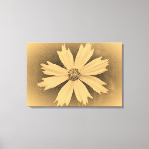 Lienzo Fotografía antigua Cosmos Amarillo Flor Primer pla