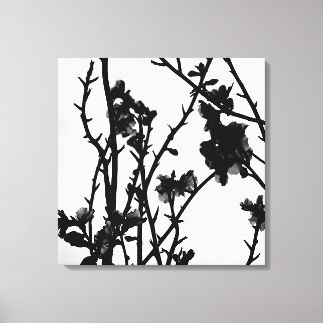 Lienzo Fotografía botánica floral de contorno de árbol de (Anverso)