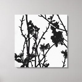 Lienzo Fotografía botánica floral de contorno de árbol de