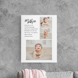 Lienzo Fotografía colectiva y mejor cita de la madre, reg