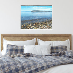 Lienzo Fotografía de Beach Pebbles Seascape