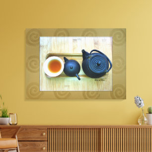 Lienzo Fotografía de configuración de té ventilado sobre 