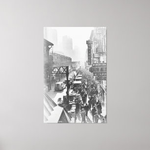 Lienzo Fotografía de época de la 6ª Avenida NYC (1940)