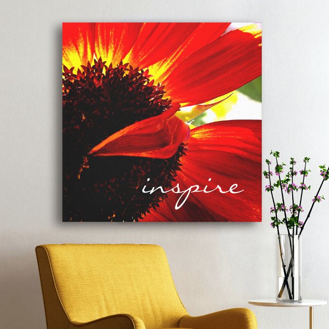 Lienzo Fotografía de Gerbera Daisy Roja Inspira Escritura (Subido por el creador)
