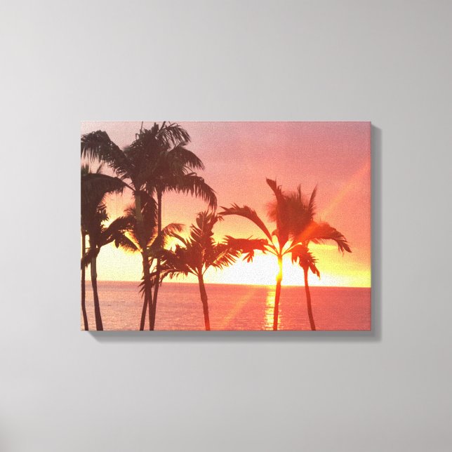 Lienzo Fotografía de Hawaii Sunset Diseñada para tela est (Anverso)