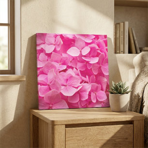 Lienzo Fotografía de hermosa flor de hortensia rosa de pr