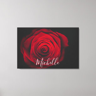 Lienzo Fotografía de la cosecha de rosa rojo monograma pe