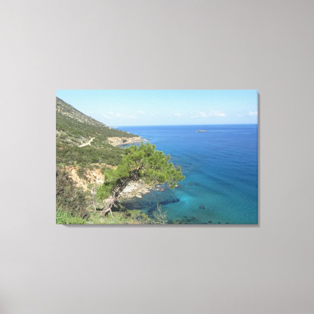 Lienzo Fotografía de la naturaleza Montaña y Mar Mediterr (Anverso)