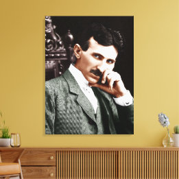 Lienzo Fotografía de Nikola Tesla a los 40 años
