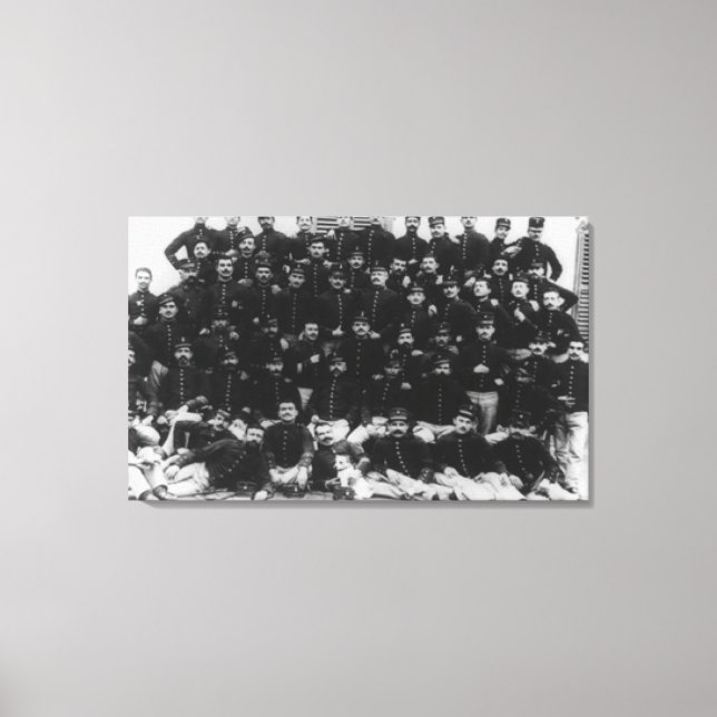 Lienzo Fotografía de oficiales de infantería griegosGreci (Anverso)