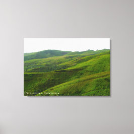 Lienzo Fotografía de paisaje natural de colina verde