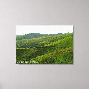 Lienzo Fotografía de paisaje natural de colina verde