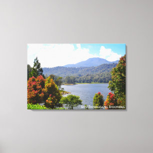 Lienzo Fotografía de paisajes de viaje al lago Hill Indon