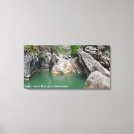 Lienzo Fotografía de paisajes de viaje del lago verde roc