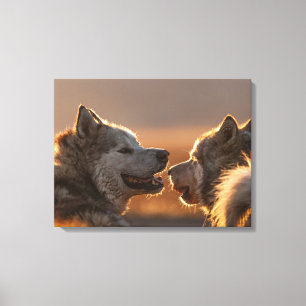 Lienzo Fotografía de perros Huskies