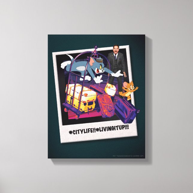 Lienzo Fotografía del accidente de equipaje de Tom y Jerr (Anverso)