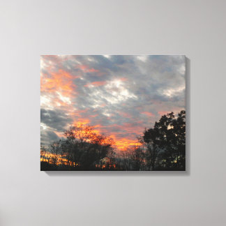 Lienzo Fotografía del paisaje natural del atardecer de in