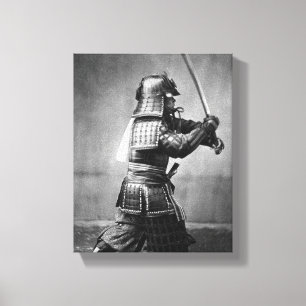 Lienzo Fotografía del vintage de un samurai C. 1860