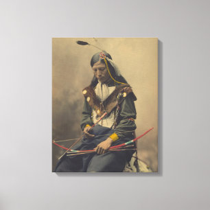 Lienzo Fotografía del vintage del hombre cherokee con el