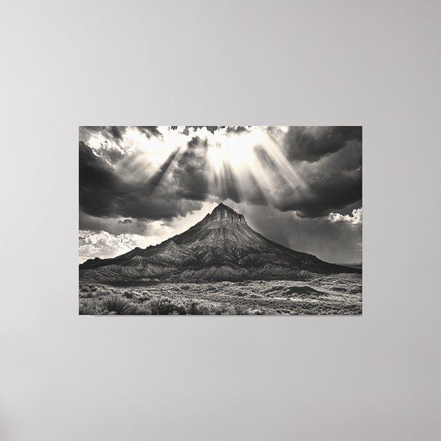 Lienzo Fotografía en blanco y negro del monte Sleeping Ut (Anverso)